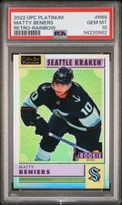 2022-23 OPC Platinum Matty Beniers Rookie Rainbow Retro PSA 10 POP 2