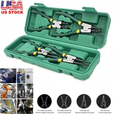 4Pcs 7-Inch Internal/External Snap Ring Pliers Set Heavy Duty Circlip Pliers Kit