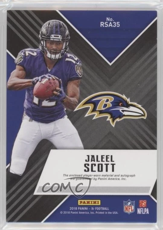 2018 Panini XR Rookie Swatch Auto /199 Jaleel Scott #RSA35 Auto RC - Image 2 of 2