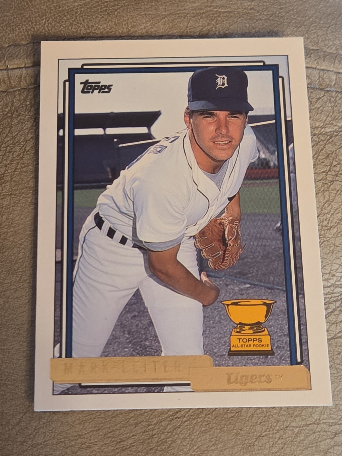 1992 Topps Gold Winner Mark Leiter All Star Rookie # 537 Detroit Tigers