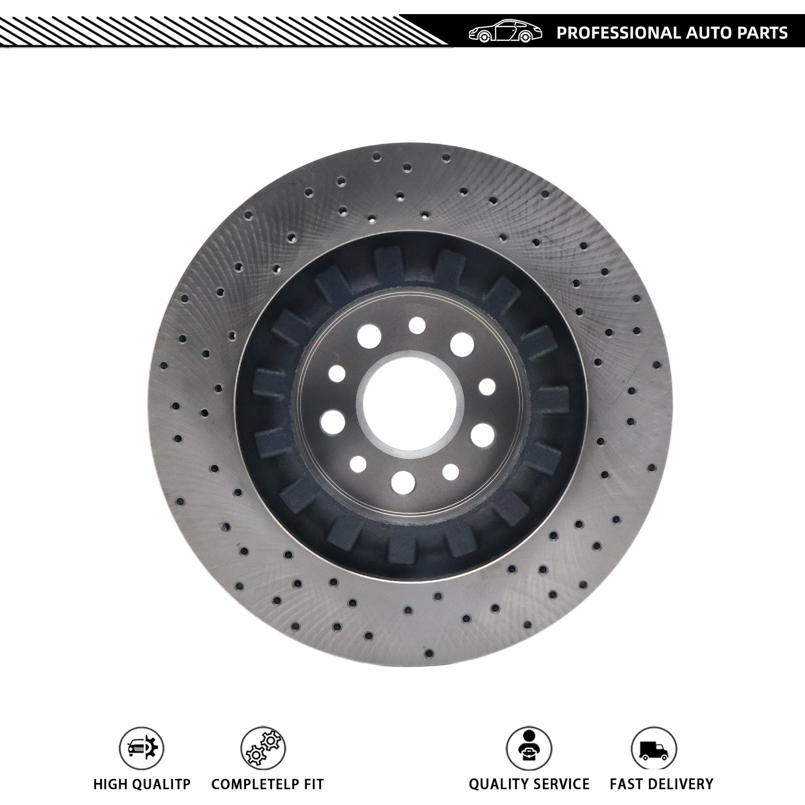 [Set of 2] Front Brake Rotors Fit Maserati Ghibli Quattroporte 2017-2021 New