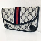 GUCCI Old Gucci Shelley GG Supreme Navy Clutch Pouch