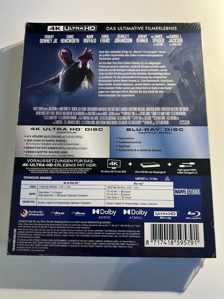 Avengers - Age of Ultron - Mondo Steelbook - 4K UHD & Blu-ray - NEU OVP - Bild 2 von 2