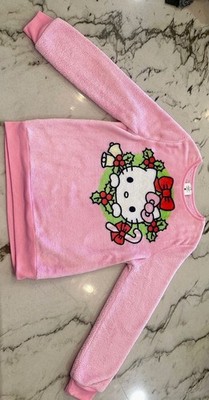 HELLO KITTY Pink Sweater Faux Fur Girls XL