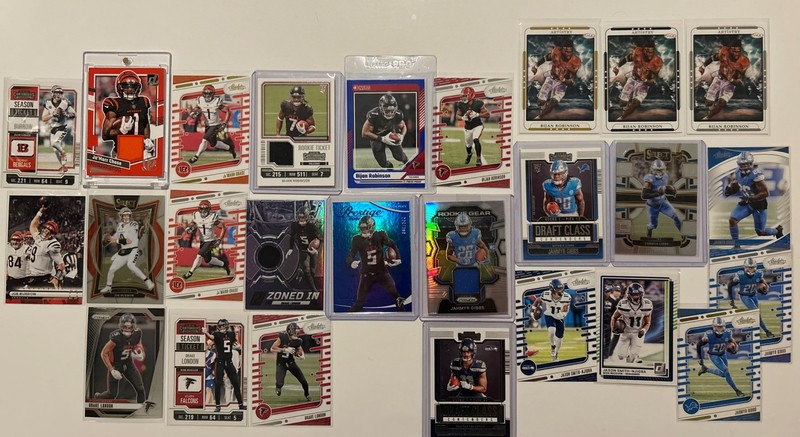 Drake London, Bijan Robinson, Ja’Marr Chase, Jahmyr Gibbs Relic Patch Lot