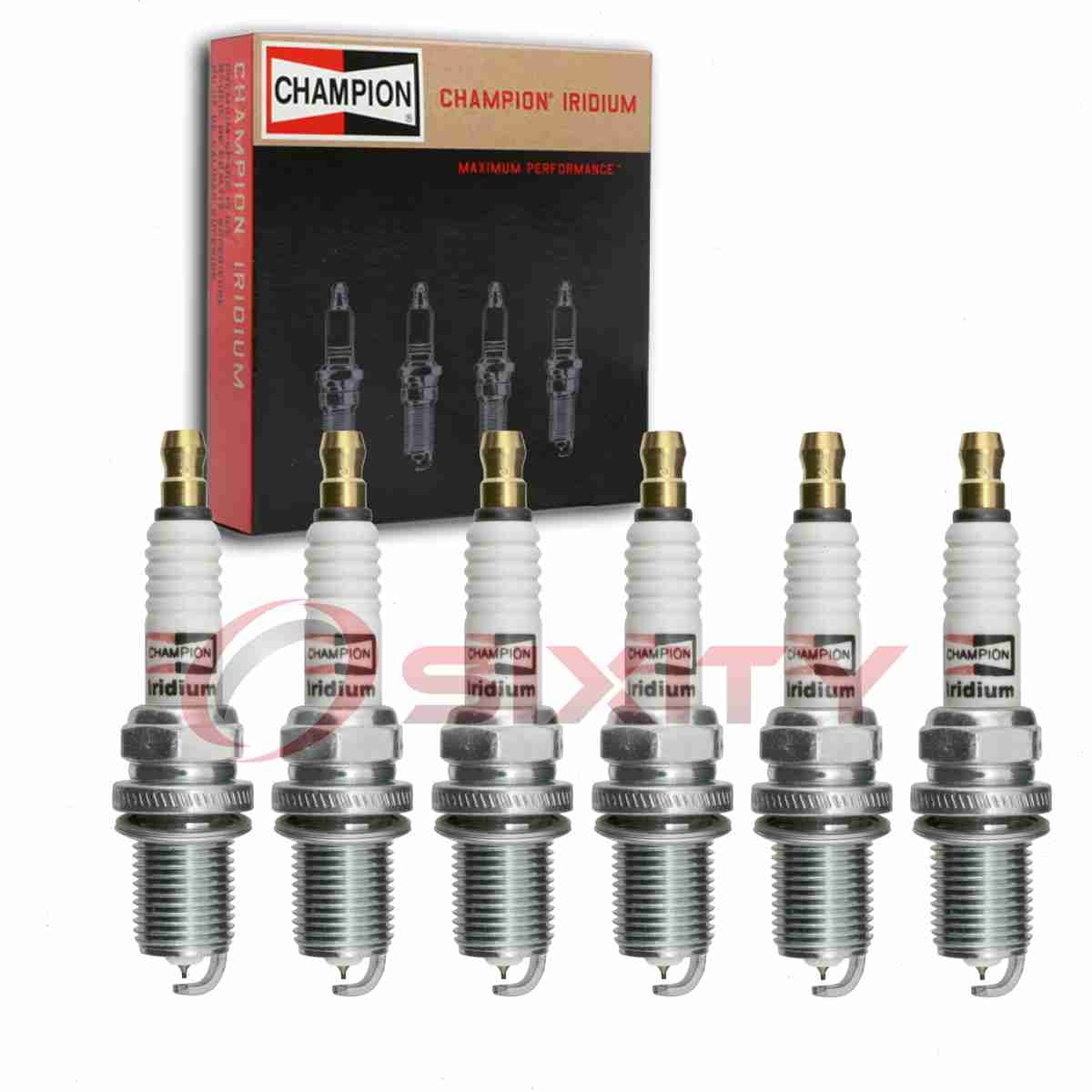 6 pc Champion Iridium Spark Plugs for 1992-1997 Volvo 960 2.9L L6 Ignition yv