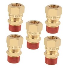 5PCS Air Brake Nylon Tubing 5/8" OD x 3/8" NPT Straight Male NPT Thread - 5PCS
