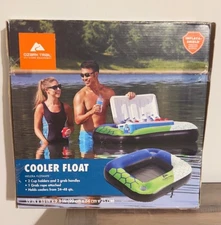 Ozark Trail Inflatable Cooler Float with 2 Cup Holders, 2 Grab Handles & 1 Rope