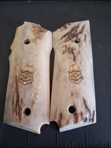 Custom stag US Border Patrol pistol grips S&W model 645