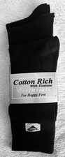 3 Pack Cotton Rich Ladies Black Socks