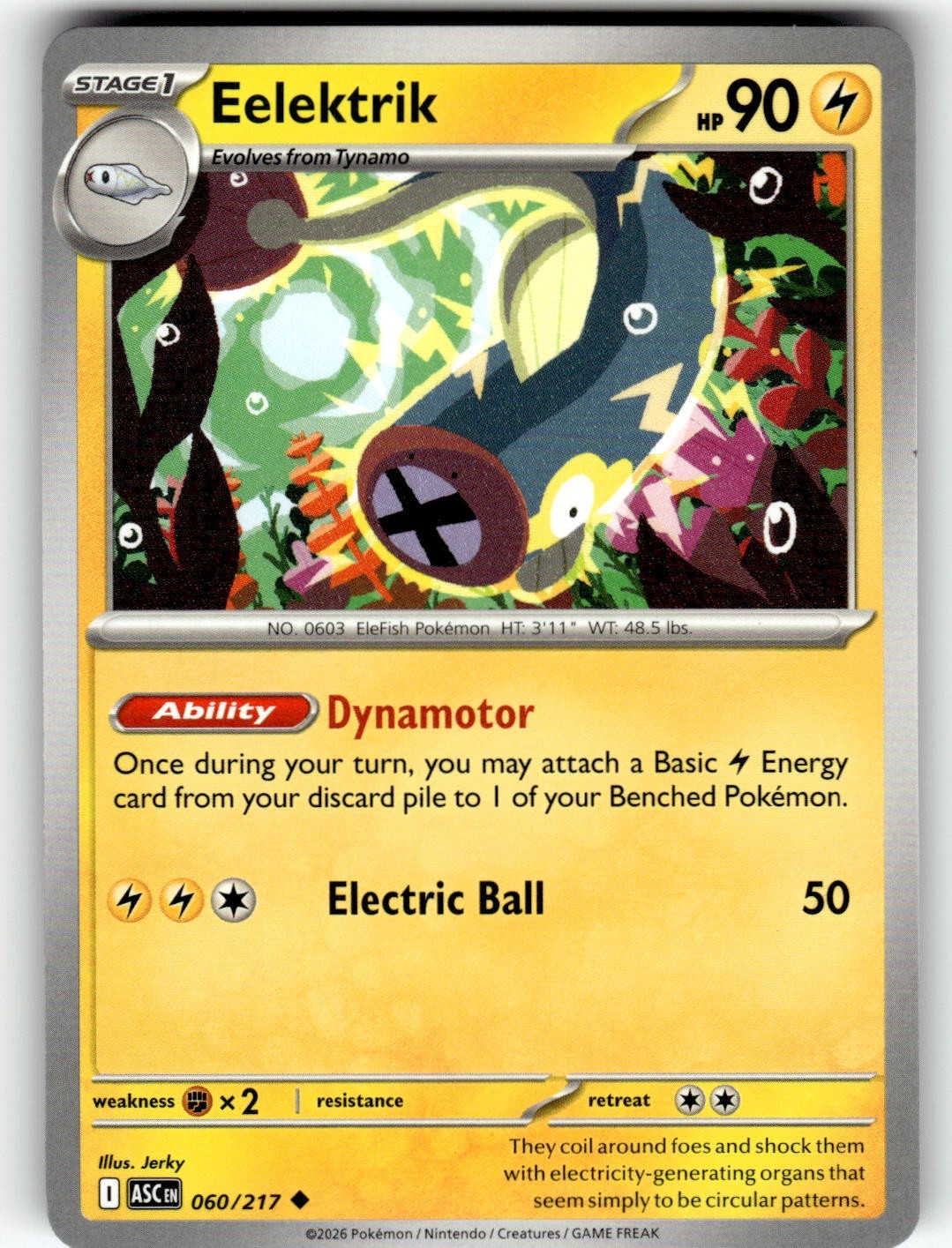 Pokemon 2026 ME: Ascended Heroes Card 060/217 Eelektrik