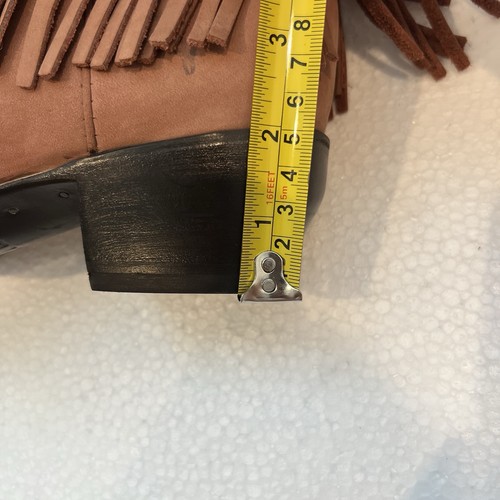 FRYE Nubuck Leather Sacha Short Fringe Boots Rose Women’s US 7.5B NWOB - Picture 11 of 11