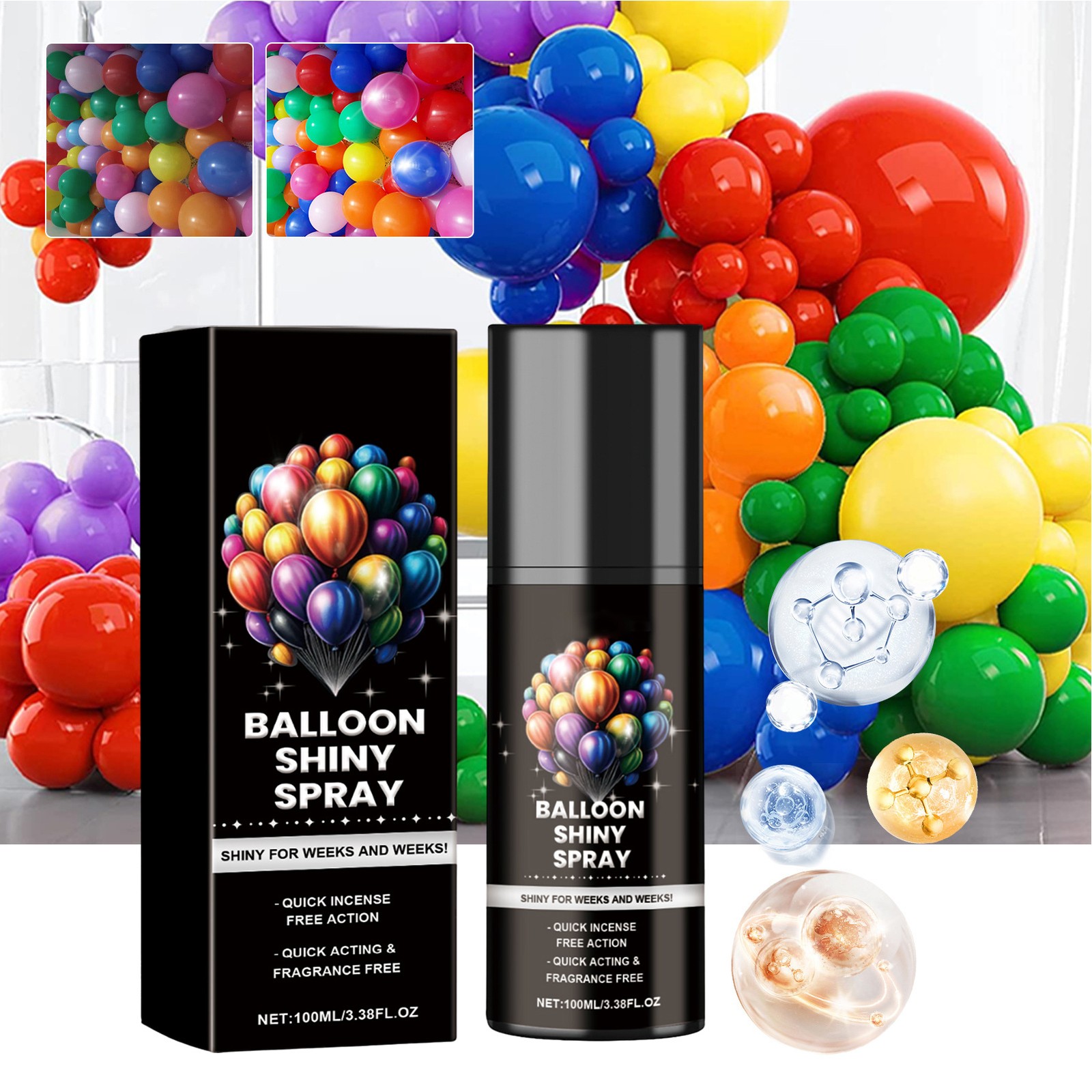 100ml Balloon Gloss Spray Quick Drying Balloon Shine Spray for Latex Balloons