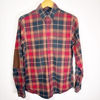 J. Crew Plaid Elbow Patch Shirt | eBay