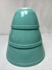 Vintage Pyrex Nesting Mixing Bowl Set Robin Egg Blue 401 402 403