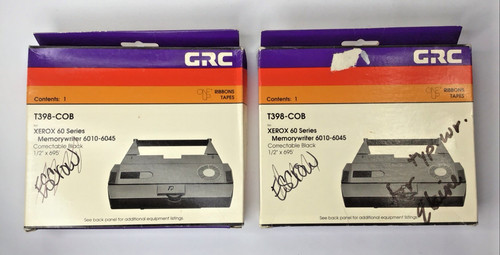 GRC Ribbon Tapes T398-COB XEROX 60 Series Memorywriter 6010-6045 Black Lot of 2