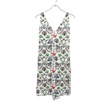 Emilio Pucci Shell Print Silk Sleeveless V Neck Dress White Multicolor Size I38
