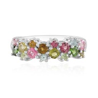Multicolor Turmalin Sterling Silber Ring