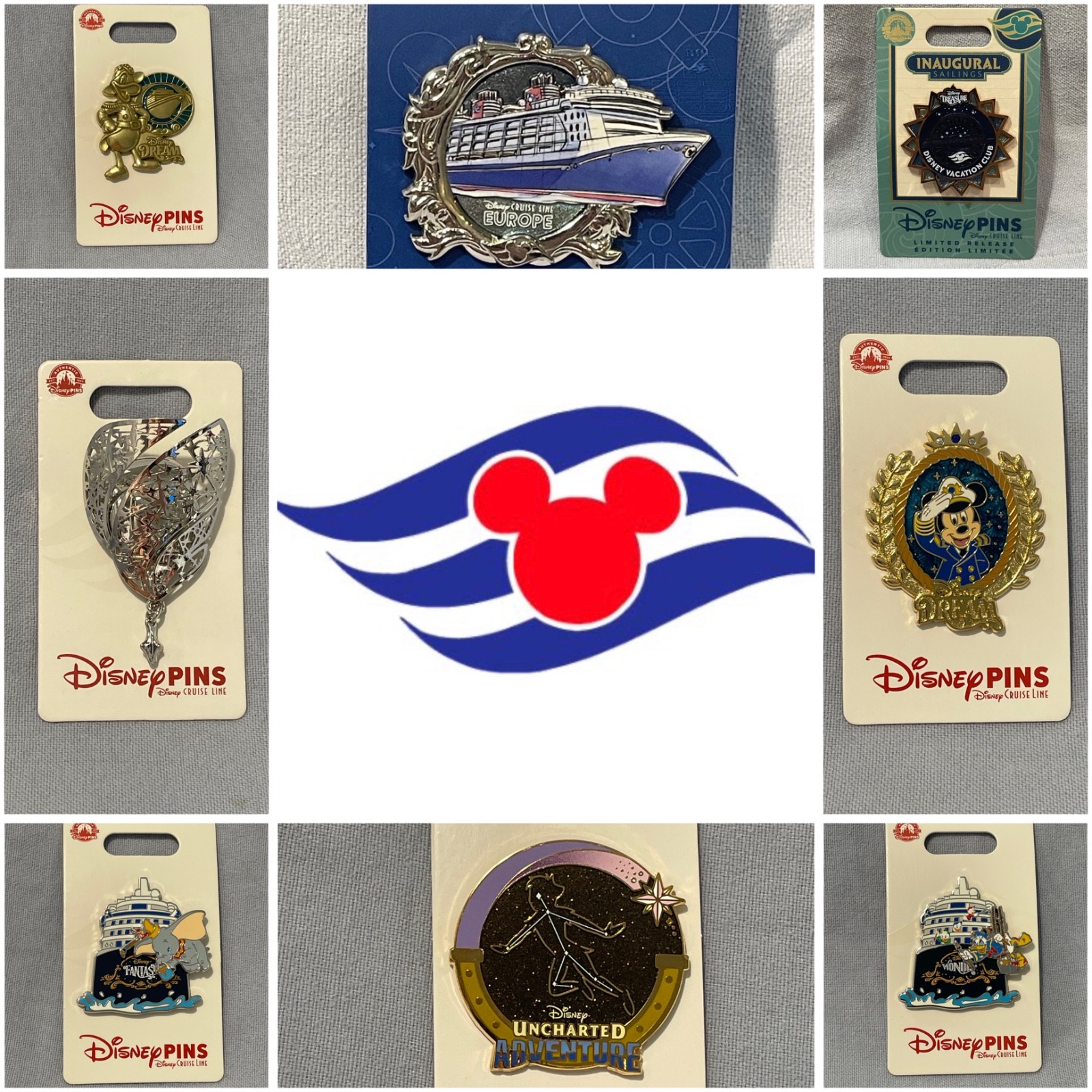 New Walt Disney Cruise Line Pin &Amp; Merchandise - Wish Treasure Dream - Pick A Fav