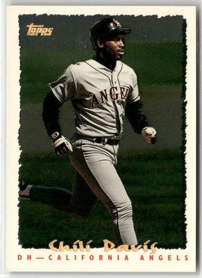 1995 TOPPS #182 CHILI DAVIS CYBERSTATS (SPECTRALIGHT) CALIFORNIA ANGELS