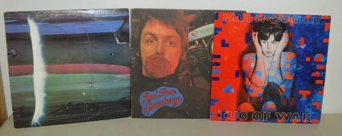 Lot of 3 Paul McCartney and Wings Vinyl Albums - Red Rose Speedway Tug of War