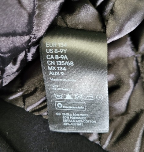 Isabel Marant Gießen H&M Erbsenmantel, 80 % Wolle schwarz. Größe: US 8-9Y, EUR 134 - gebraucht - Bild 5 von 8