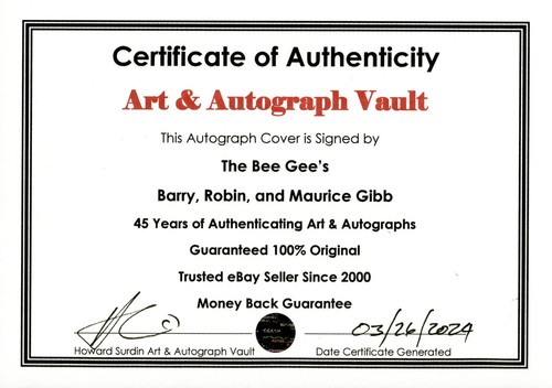 Bee Gees Autograph Record Cover Museum Framed Ready for Display - Picture 3 of 3