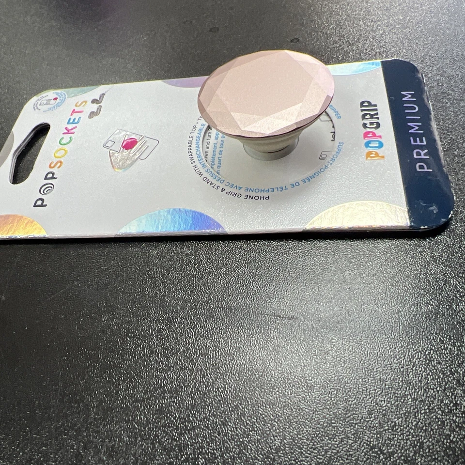 Popsocket Diamond Rose Gold Facets Popgrip Premium Swappable Pop Sockets - Image 4 of 4