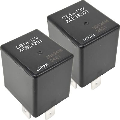 2-Piece CB1a-12V ACB33201 Relay 30A 4-Pin Plug-in Mount Automotive & Motorcyc...