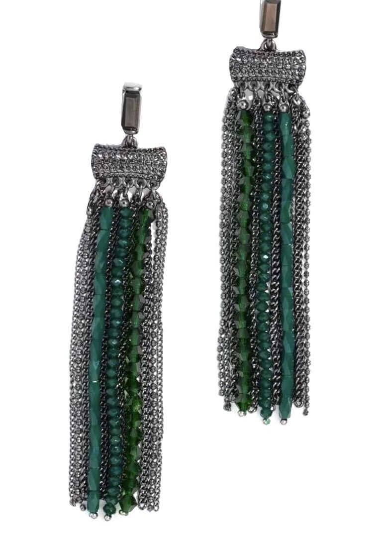 NWT Chico’s Green Tassel Necklace & Earring Set SRP 99.50 eBay