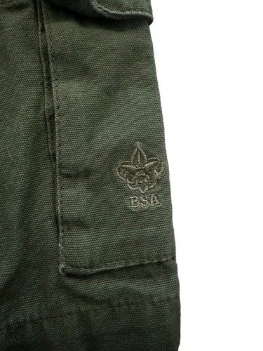 Boy Scouts Of America Uniform Canvas Shorts Cargo Pockets Green Youth 6 - Picture 4 of 7