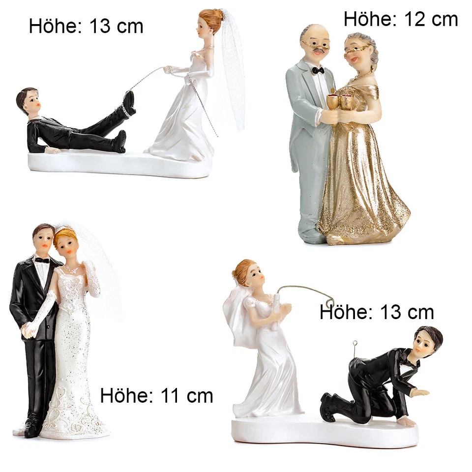 Tortenfiguren Brautpaar 8 Muster Tortenaufsatz Tortendeko Hochzeit - Bild 2 von 4