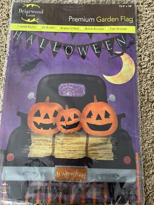NEW Beautiful Garden Flag Halloween pumpkin Pick Up 12.5'' x 18'' Briarwood Lane