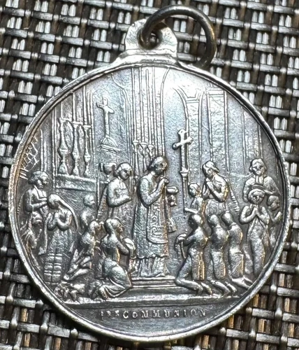 GORGEOUS SILVER COMMUNION MEDAL.  (1304) ATTRIBUTED JULY 10, 1864