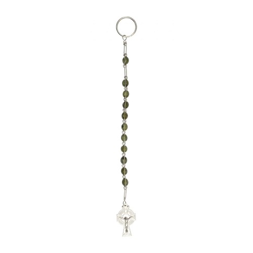 Connemara Marble Oval Rosary Keychain – An Paidrin Beag RB1016 - Picture 2 of 2