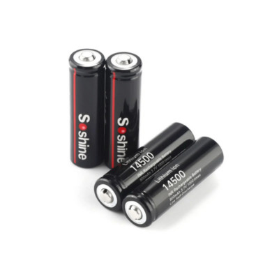 2x AA Typ 14500  Lithium Ionen Akku 3,7 V mAh 900  Botton Top 48 x 14mm
