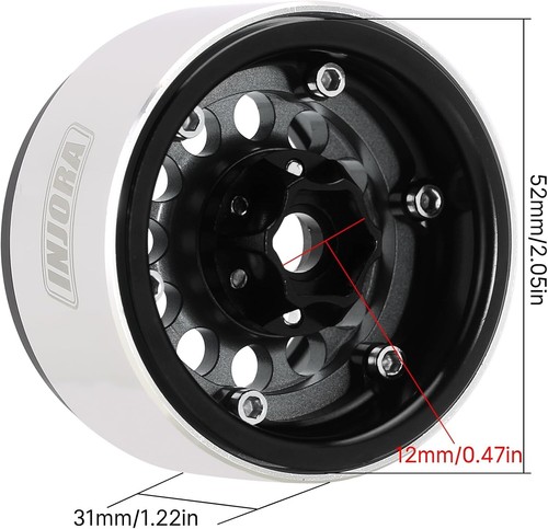 Heavyweight 153g Beadlock Wheel for 1/10 RC Crawler - Corrosion Resistant Grey - Picture 6 of 11