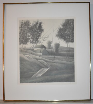 Listed American Artist Robert Kipniss, Signed Original Lithograph
