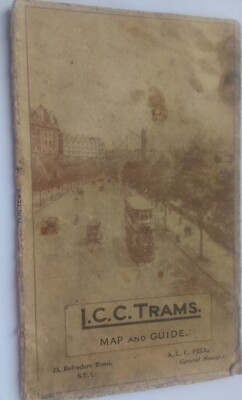 London LCC Straßenbahnen Karte Routenliste London Transport Information Guide 1903