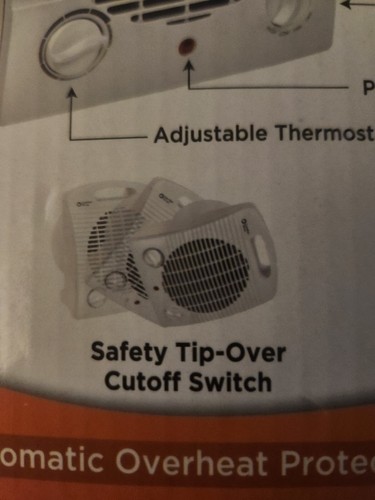 NEW!Comfort Zone Indoor Space Heater Portable, Fan Forced, Electric, Adjustable - Picture 10 of 10