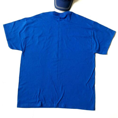 Y2K New Vintage GILDAN Size XL Riverside Bulldogs Royal Blue T-Shirt & Hat - Picture 3 of 9