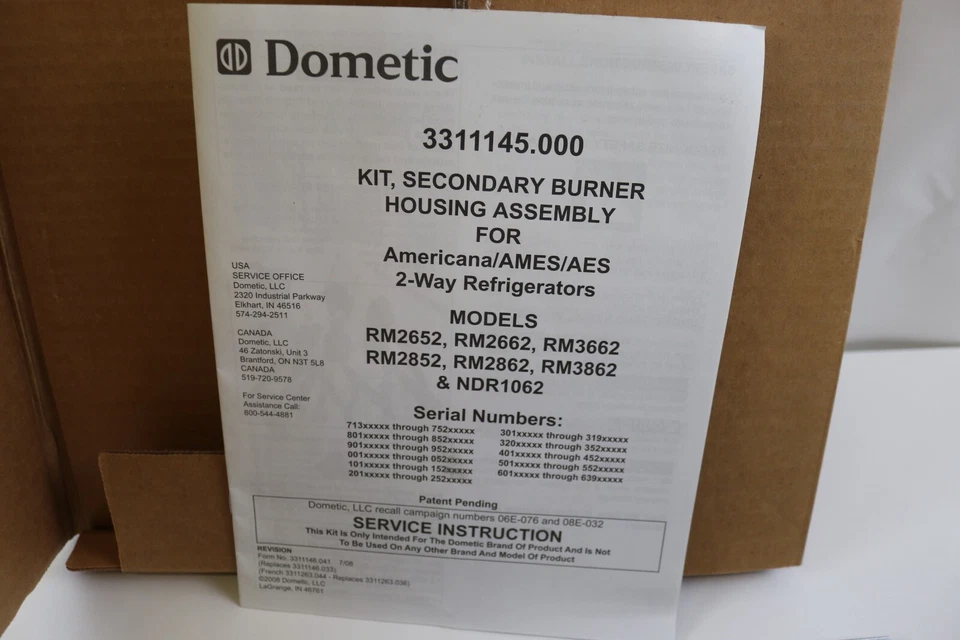 NUEVO...Kit Carcasa Quemador Secundario Dometic 3311145.000, VER FOTOS... Foto 2 de 4
