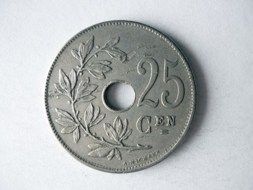 1910 BELGIUM 25 CENTIMES - High Quality Coin - FREE SHIP - Bin #179 - Picture 2 of 2