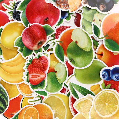 50 PCS Fruits Stickers For Kitchen Baking Cup Dish Refrigerator Fruit Stic*wf-mx - Picture 4 of 8