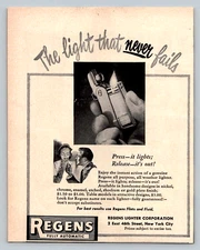 1951 Regens Lighter Fully Automatic 5"x7" Vintage Print Ad  (A)