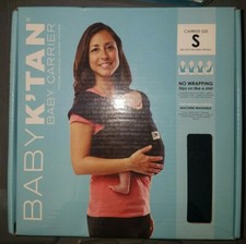 Baby K  tan - Original Baby Carrier Wrap with Soft Cotton Knit BLACK Size S