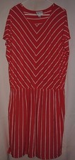 Women's AVA & VIV Pink White Striped Knit Dress Size 1X