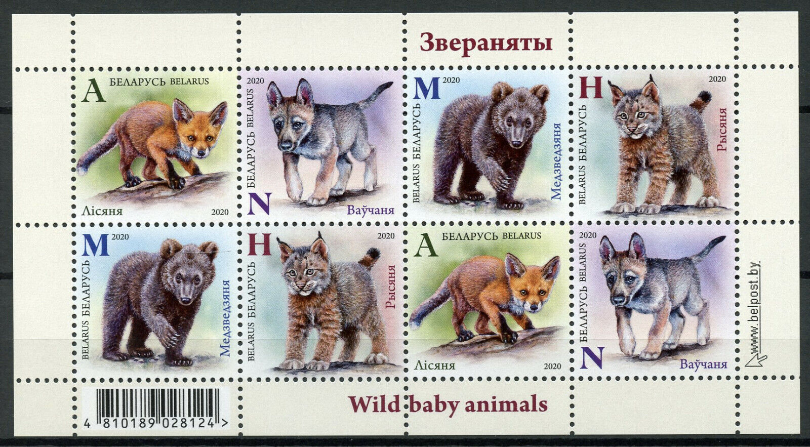 Belarus Ranking TOP10 Wild Animals Max 85% OFF Stamps 2020 MNH Bears Fauna Foxes Baby Lynx