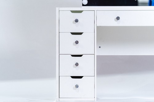 WHITE MAKE-UP DRESSER TABLE WITH ADJUSTABLE LED MIRROR WITH DRAWER KLDS07-Y - Picture 5 of 15