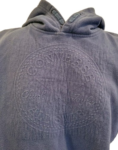 Vintage Converse Sweatshirt All Star Chuck Taylor Hoodie Youth Size XL Blue Logo - Picture 3 of 11